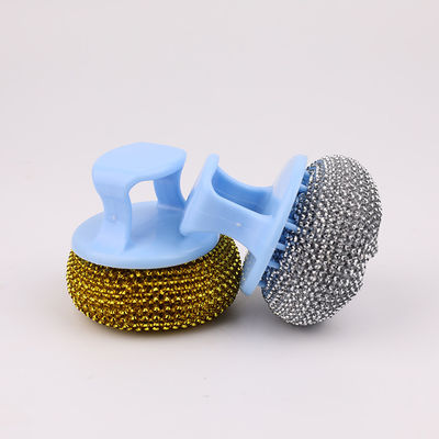 Customized Stainless Steel Kitchen Cleaning Scourer Rust Proof Non Scratch With Handle