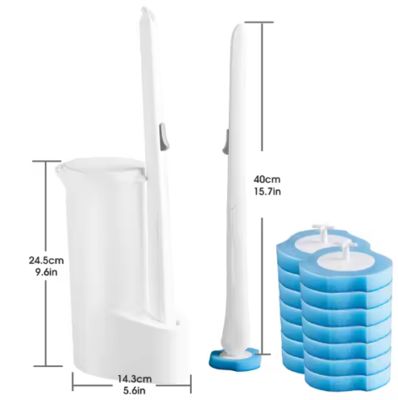 Hygienic Disposable Toilet Brush Antibacterial No Touch Cleaning For Bathroom