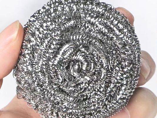 Round Stainless Steel Eco Friendly Washing Up Scourer Metal Pan Scourer 7g-50g Cleaning Scourers