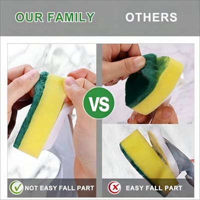 Compostable Kitchen Scrubber Sponge Long Lasting Kitchen Cleaning Sponge