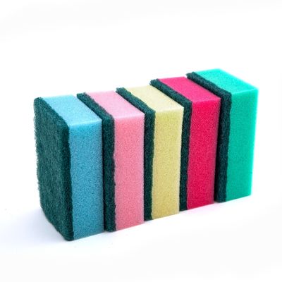 Kitchen Cleaning Sponge Scourer Polyester 9*6*3cm 750%-2000% Water Absorption