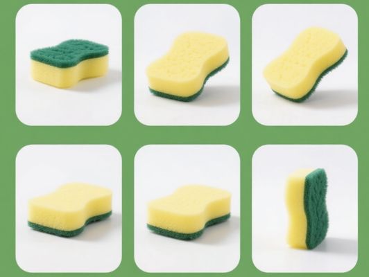 Colored Kitchen Cleaning Sponge Durable Non Scratch Dual Sided