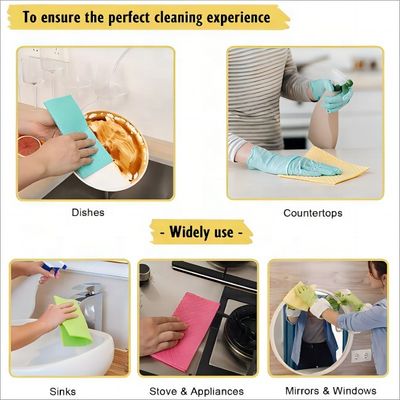 Eco Friendly Cellulose Sponge Cloth Multifunctional For Kitchen