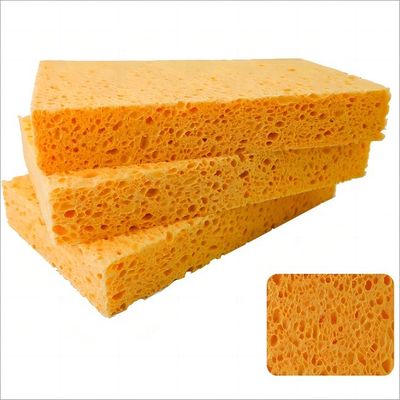 Custom Orange Cellulose Sponge Scourer Moisture Proof Corrosion Resistant