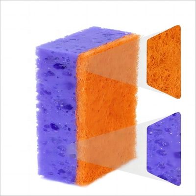 Custom Orange Cellulose Sponge Scourer Moisture Proof Corrosion Resistant