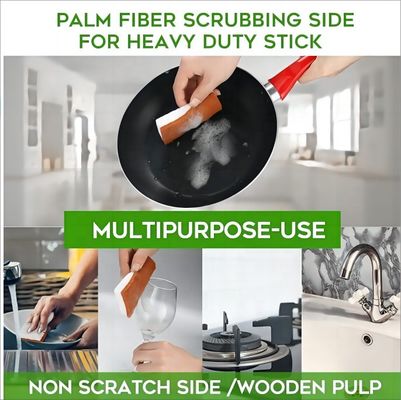 Custom Orange Cellulose Sponge Scourer Moisture Proof Corrosion Resistant