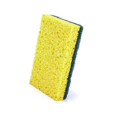 Multi Purpose Cellulose Sponge Scourer Dual Sided 500%-750% Water Absorption