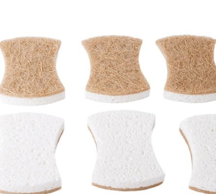 Biodegradable Cellulose Sponge Scourer Natural 11x7x2cm For Kitchen