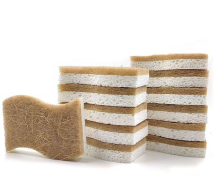 Biodegradable Cellulose Sponge Scourer Natural 11x7x2cm For Kitchen