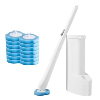 Hygienic Disposable Toilet Brush Antibacterial No Touch Cleaning For Bathroom