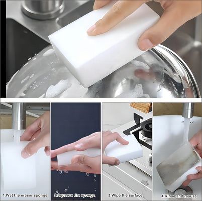 Efficient White Magic Sponge Melamine Material Strong Cleaning