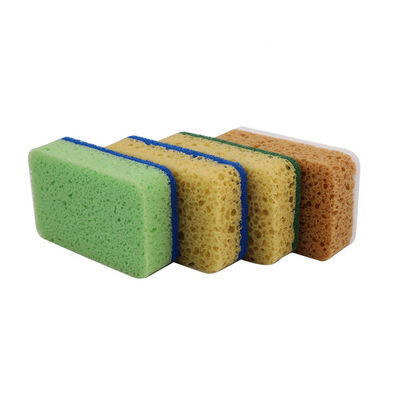 Customized Kitchen Cleaning Scourers PU Polyester Scouring Pad 11x7x3cm